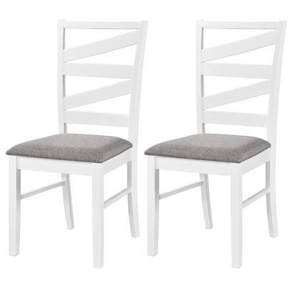 Dining Chairs Set of 2 with Backrests and Rubber Wood Frames-Brown