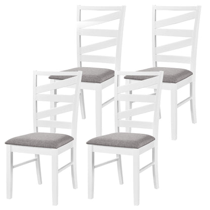 Dining Chairs Set of 4 with Backrests and Rubber Wood Frames-Brown