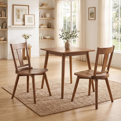 Dining Chairs Set of 2 with Solid Wood Backrest for Kitchen Dining Room-Walnut