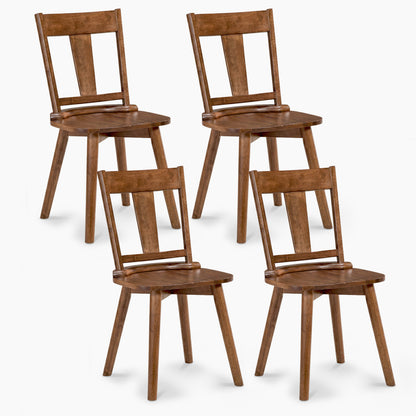 Dining Chairs Set of 4 with Solid Wood Backrest for Kitchen Dining Room-Walnut