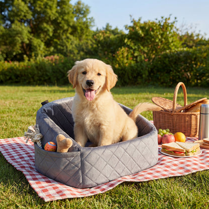 Dog Car Seat for Small and Medium Pets Soft Travel Dog Booster Seat with Safety Straps-Black