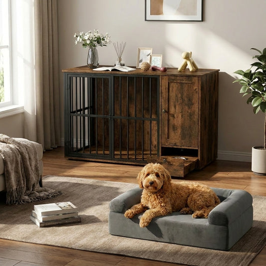 Dog crate furniture with built-in cooling gel dog bed for small and medium dogs, stylish pet crate by Direct by Wilsons Home Store