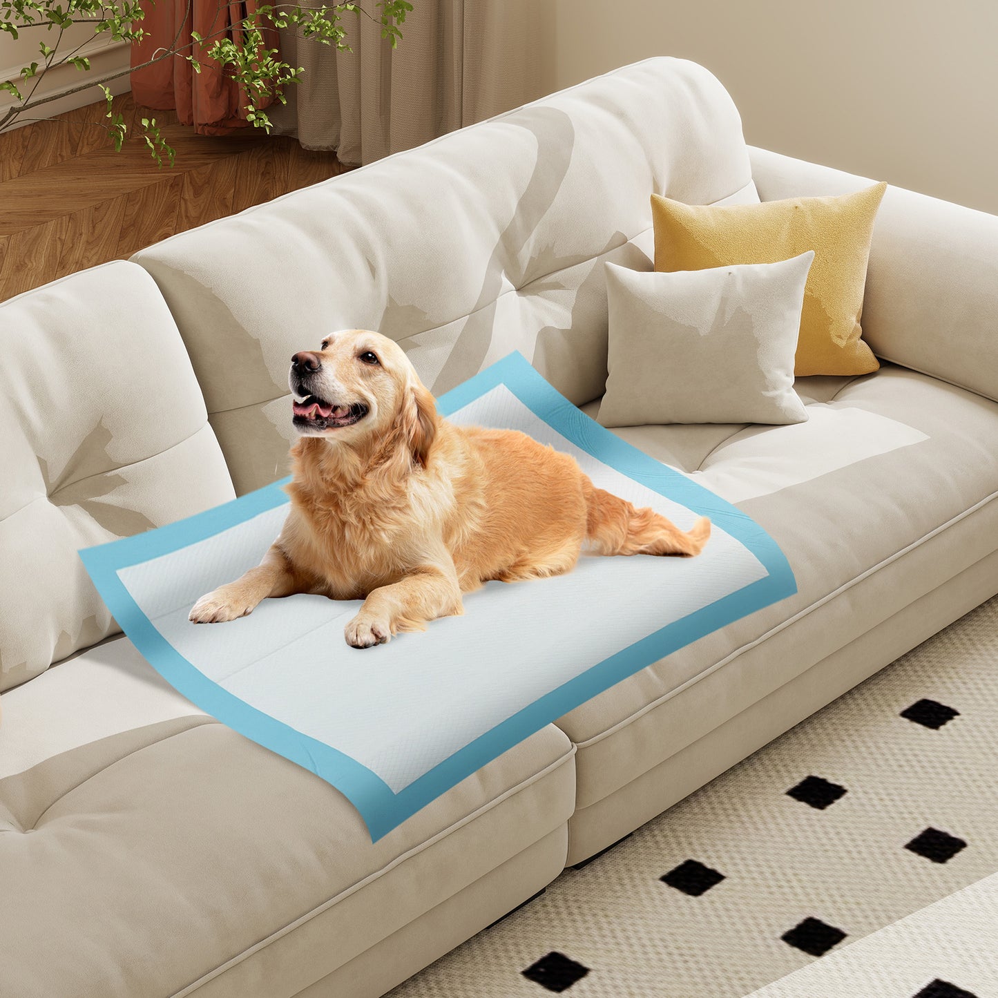 Dog and Puppy Pee Pads 36" x 36" (100 Counts) for Potty Training-Blue