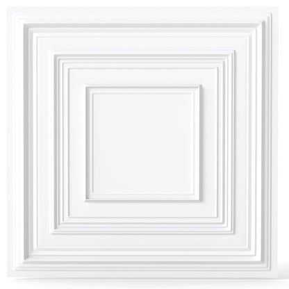 Drop Ceiling Tiles 24" x 24" PVC Ceiling Panels with 3D Decorative Patterns 12-Pack-White