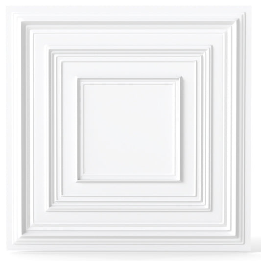 Drop Ceiling Tiles 24" x 24" PVC Ceiling Panels with 3D Decorative Patterns 12-Pack-White