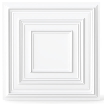 Drop Ceiling Tiles 24" x 24" PVC Ceiling Panels with 3D Decorative Patterns 24-Pack-White