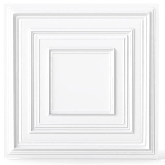Drop Ceiling Tiles 24" x 24" PVC Ceiling Panels with 3D Decorative Patterns 24-Pack-White