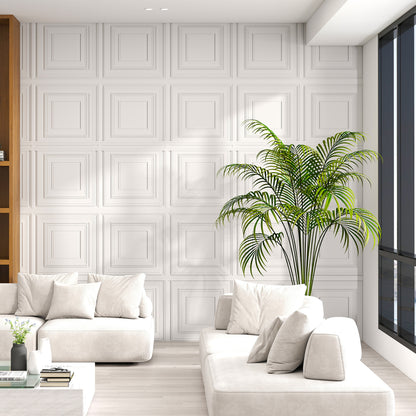 Drop Ceiling Tiles 24" x 24" PVC Ceiling Panels with 3D Decorative Patterns 24-Pack-White