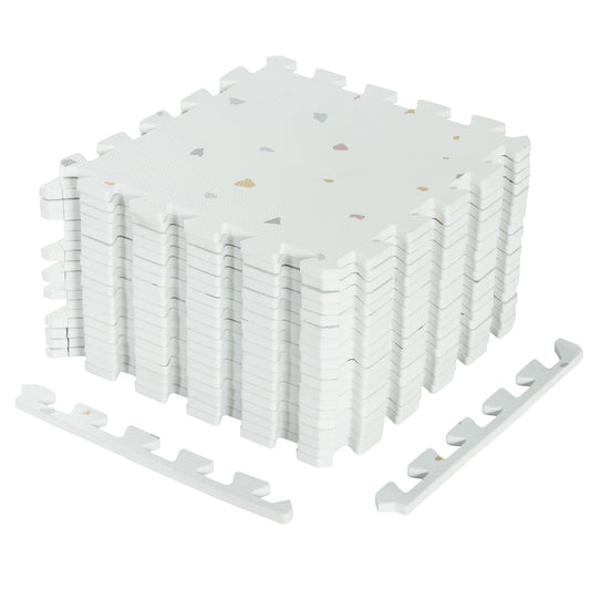 EVA Interlocking Foam Floor Tiles for Floor and Joint Protection-Light Gray