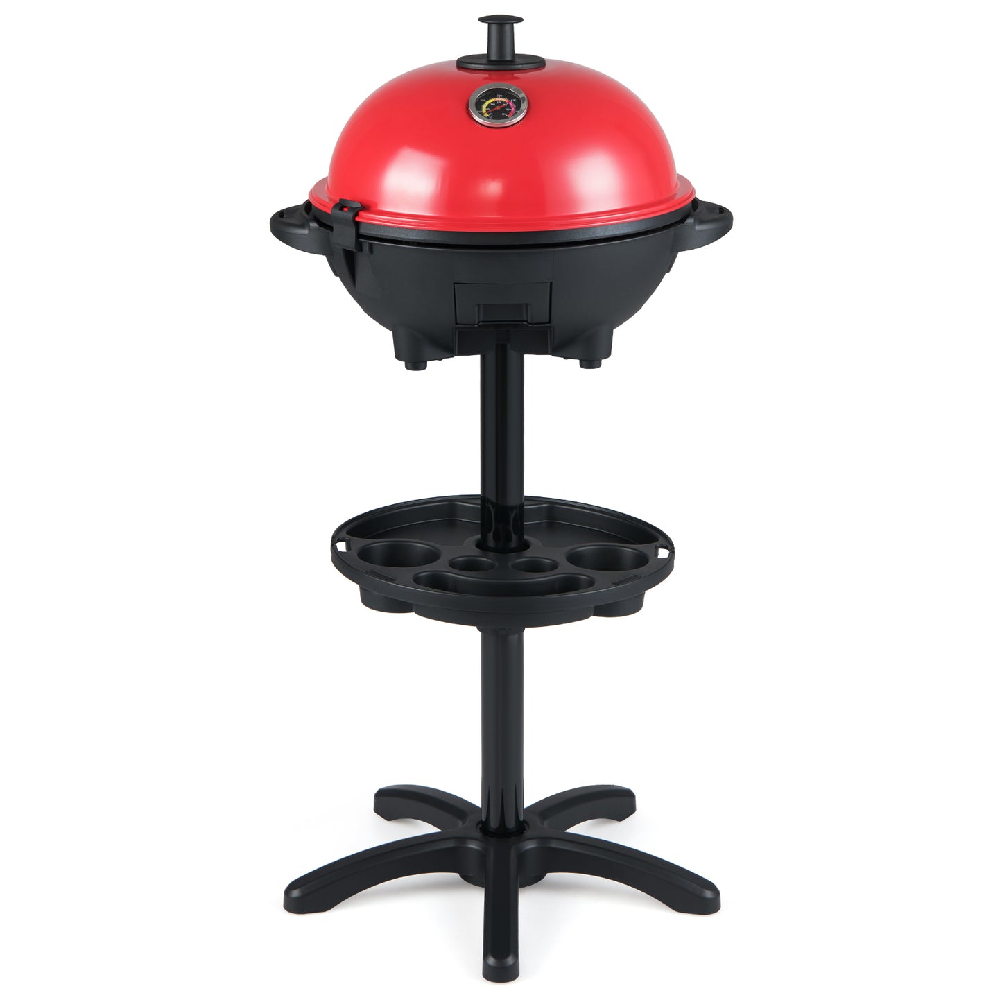 Electric BBQ Grill 1200W Indoor Outdoor Grill with 2-Zone Non-Stick Grilling Plate-RE