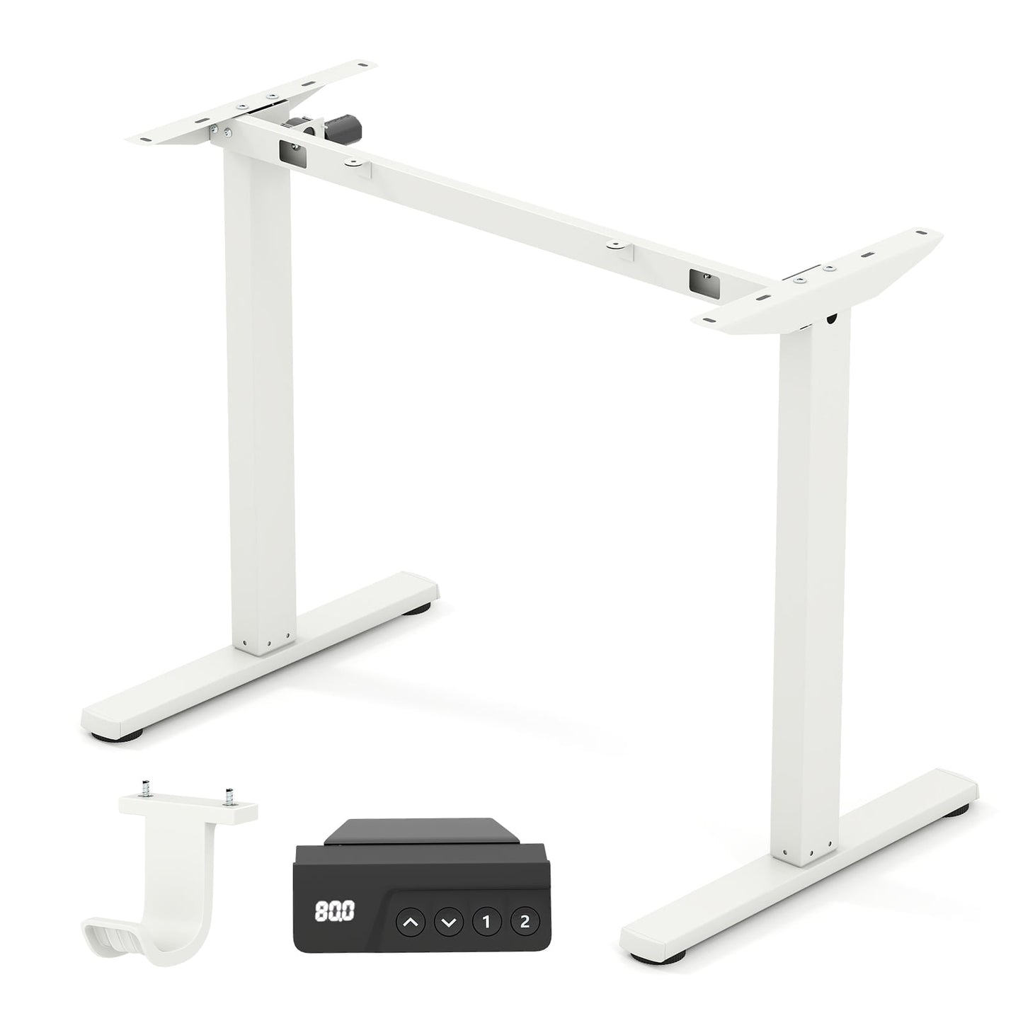 Electric Standing Desk Frame Height Adjustable Computer Desk Base with LED Display-Black