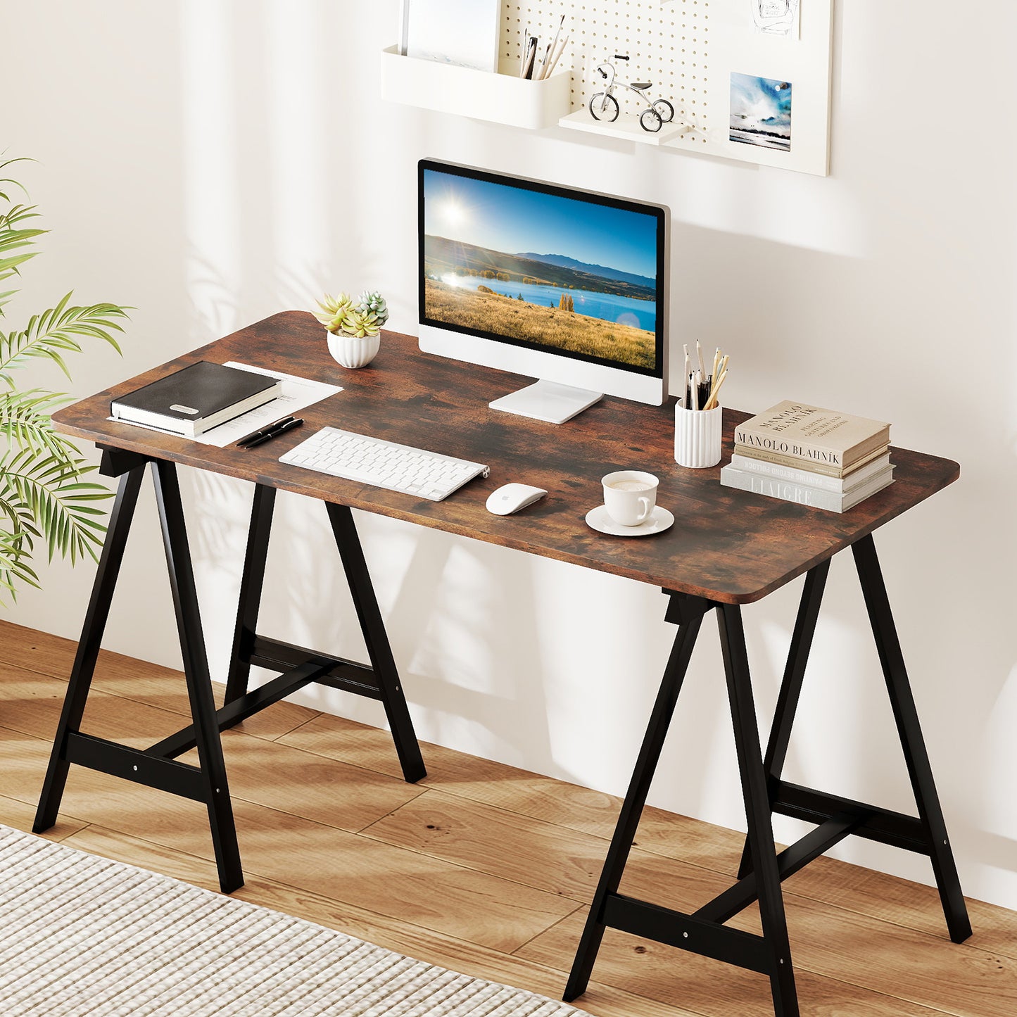 Electric Standing Desk with LED Display and 2 Memory Height Settings-DK
