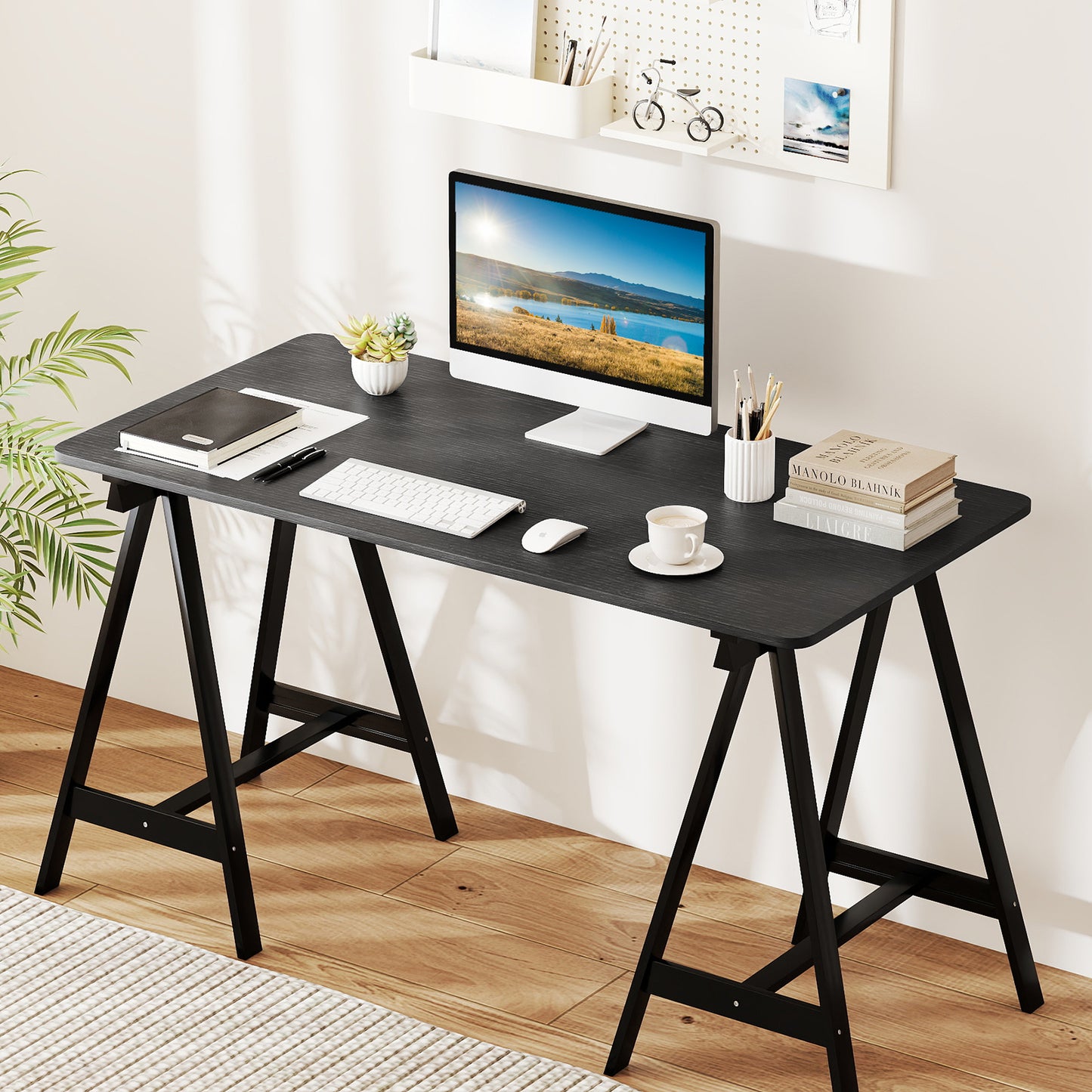 Electric Standing Desk with LED Display and 2 Memory Height Settings-DK