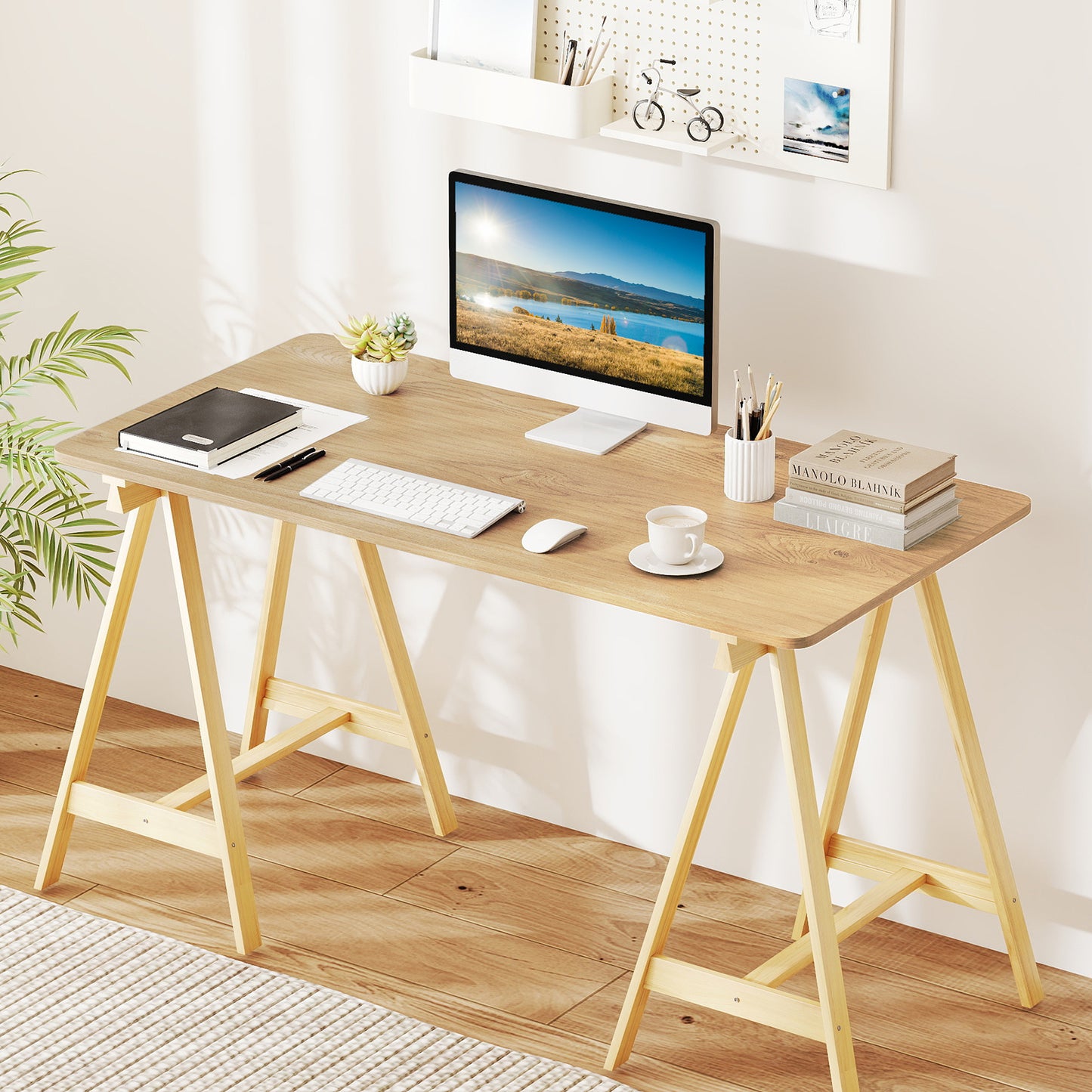 Electric Standing Desk with LED Display and 2 Memory Height Settings-DK