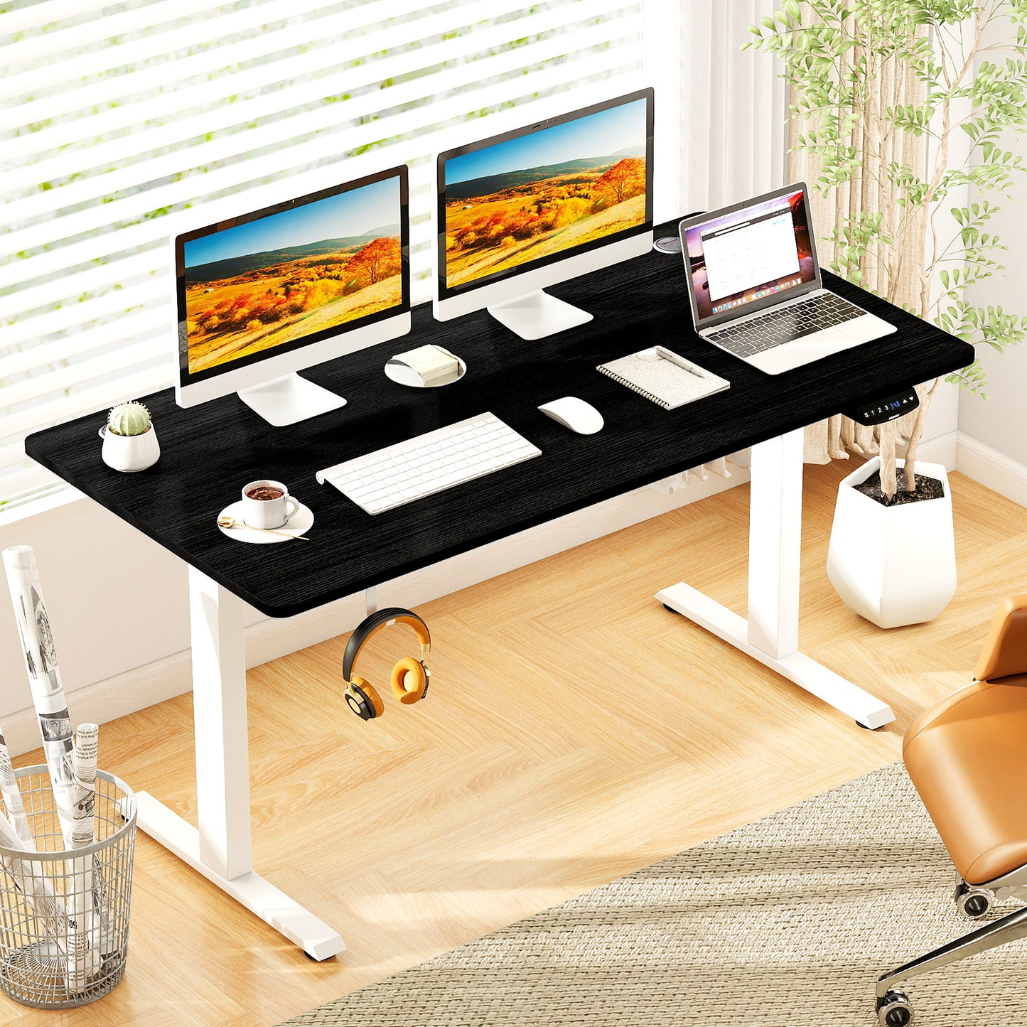 Electric Standing Desk Height Adjustable with 3 Memory Heights Black-S