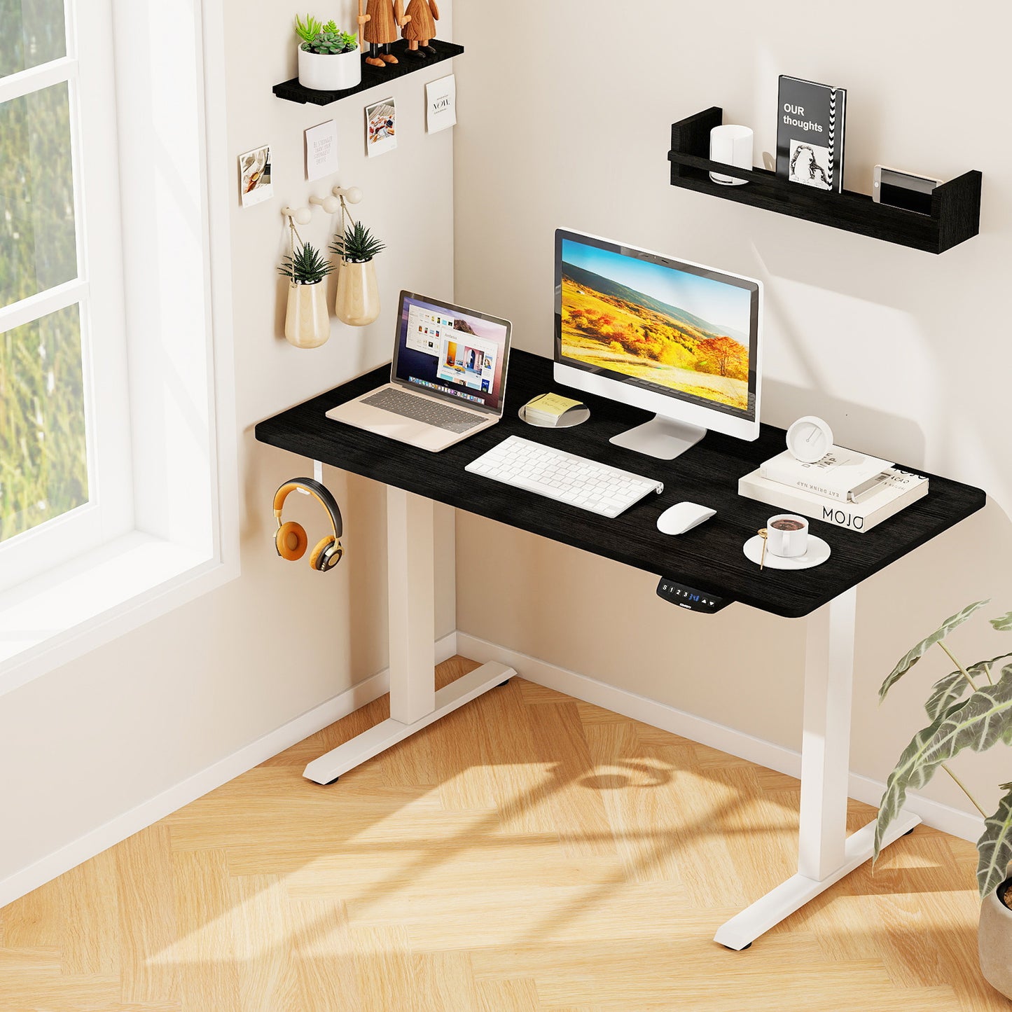 Electric Standing Desk Height Adjustable with 3 Memory Heights Black-S