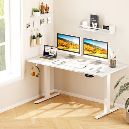 Electric Standing Desk Height Adjustable with 3 Memory Heights White-S