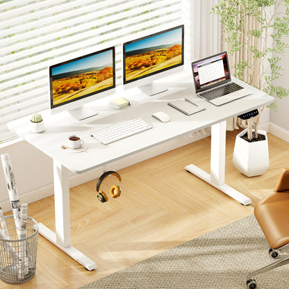Electric Standing Desk Height Adjustable with 3 Memory Heights White-S