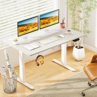 Electric Standing Desk Height Adjustable with 3 Memory Heights White-S