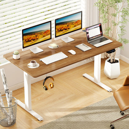 Electric Standing Desk Height Adjustable with 3 Memory Heights Walnut-M