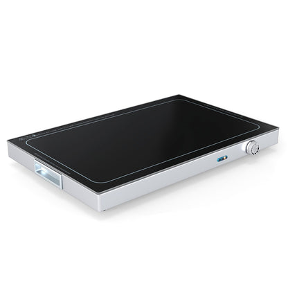 Electric Warming Tray with Adjustable Temperature and Built-In Handles Tempered Glass