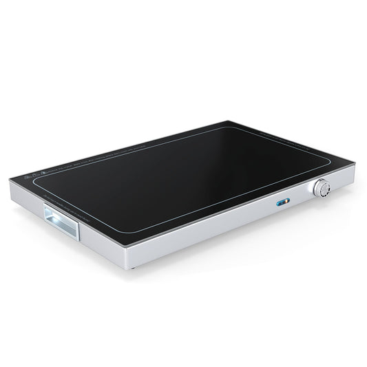 Electric Warming Tray with Adjustable Temperature and Built-In Handles Tempered Glass