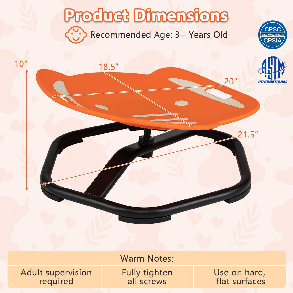 Elephant-Shaped Spinning Chair for Autistic and ADHD Kids-Blue