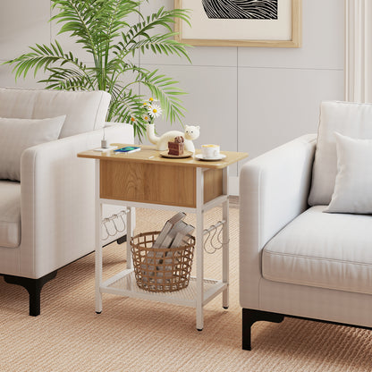 End table with charging station, USB ports, outlets, and flip top, designed for living room use, by Wilsons Home Store.