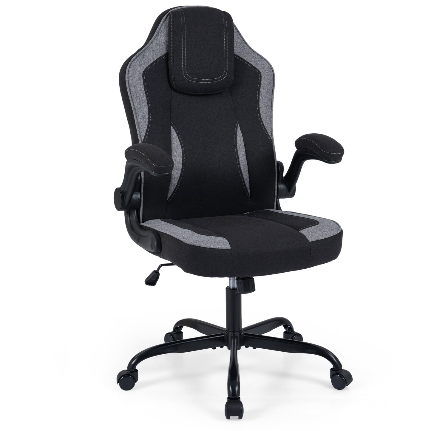 Ergonomic Computer Office Chair with 90° Flip-up Armrests-Black
