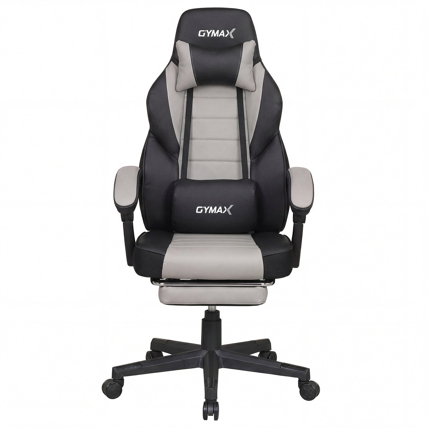 Ergonomic Video Game Chair with Headrest and Reclining Backrest-Grey