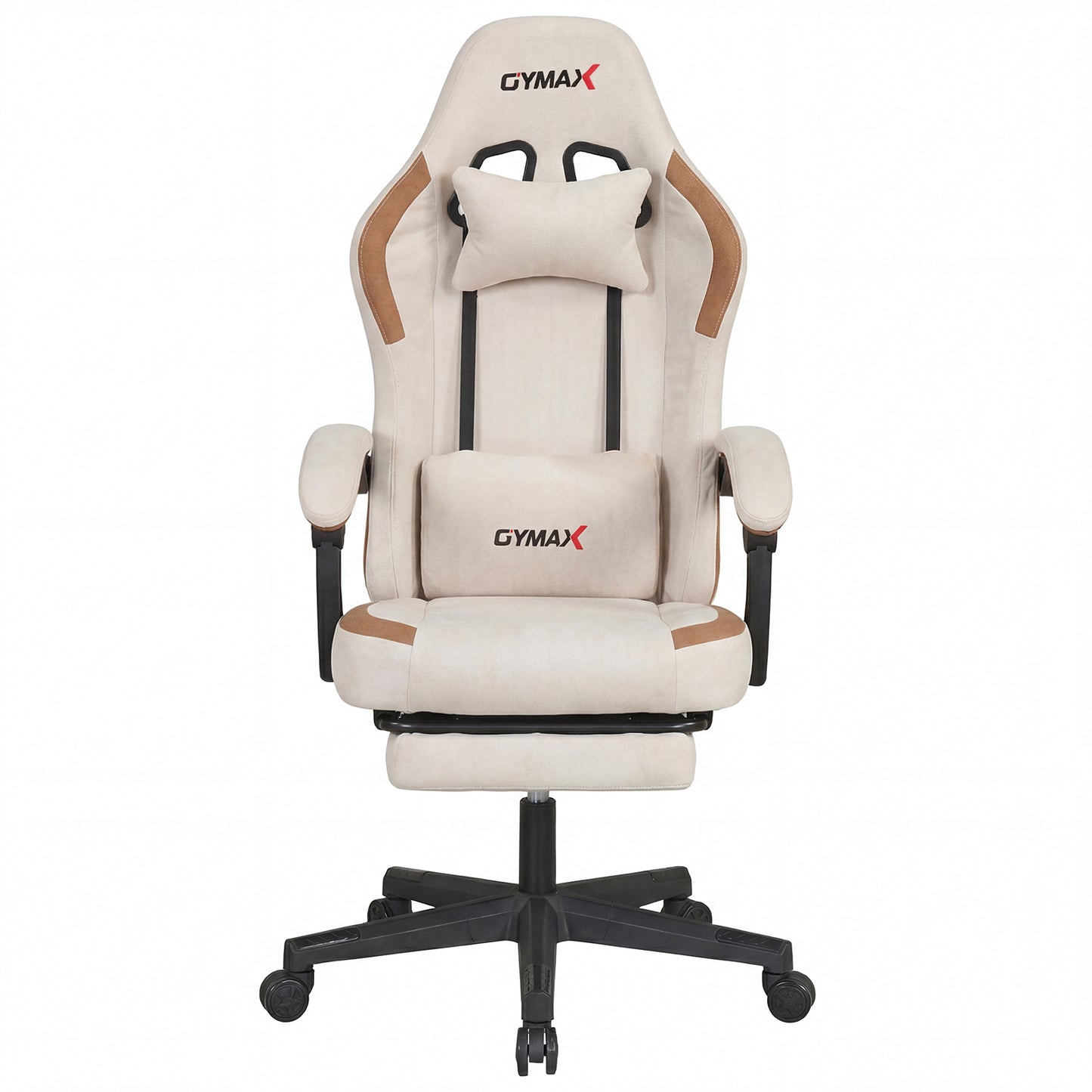 Ergonomic Video Game Chair with Headrest for Home Office-Beige