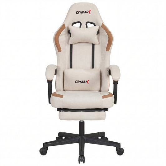 Ergonomic Video Game Chair with Headrest for Home Office-Beige