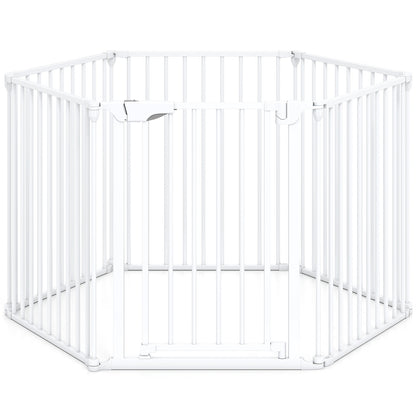Extra Wide Baby Gate Fits 34.5-154" Openings 6-Panel Adjustable Pet Safety Fence-Black