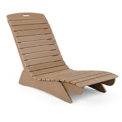 Fade-Resistant Outdoor Lounger with Contoured Shape for Deck Poolside-Brown