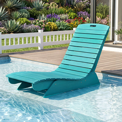 Fade-Resistant Outdoor Lounger with Contoured Shape for Deck Poolside-Brown