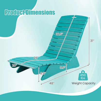Fade-Resistant Outdoor Lounger with Contoured Shape for Deck Poolside-Brown