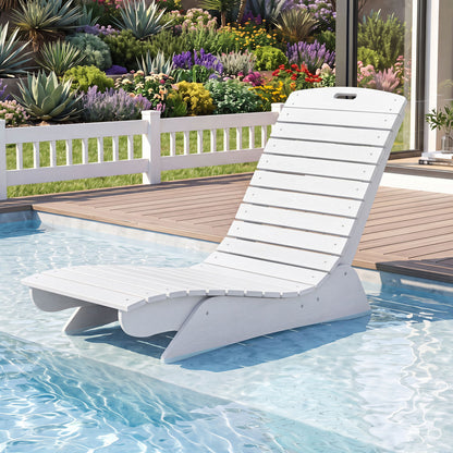 Fade-Resistant Outdoor Lounger with Contoured Shape for Deck Poolside-Brown