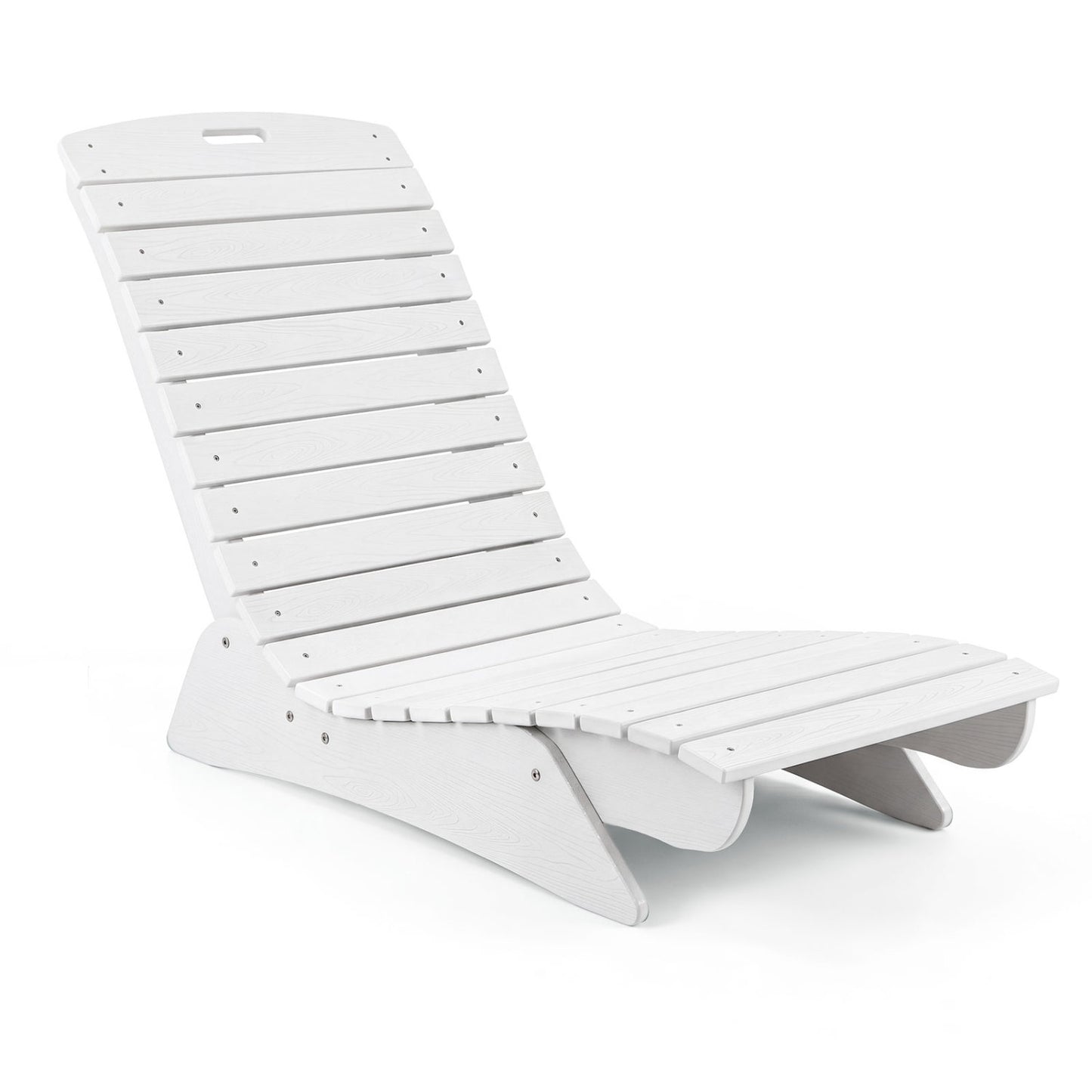 Fade-Resistant Outdoor Lounger with Contoured Shape for Deck Poolside-Brown