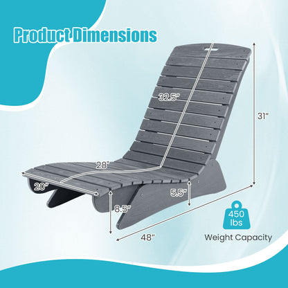 Fade-Resistant Outdoor Lounger with Contoured Shape for Deck Poolside-Brown