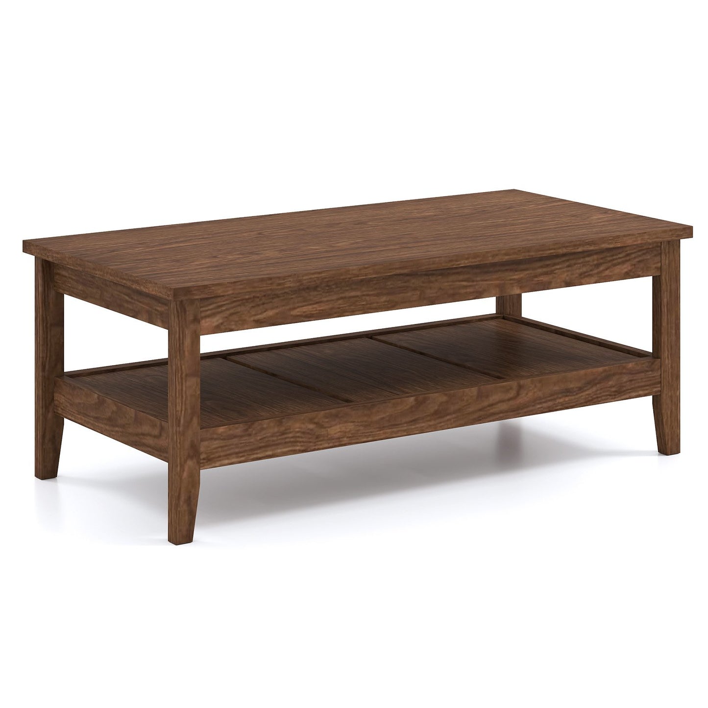 Farmhouse Coffee Table Rustic Cocktail Center Table with Thickened Tabletop-Blue