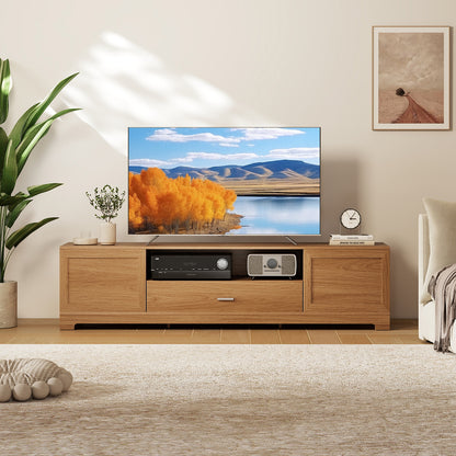 Farmhouse Rustic TV Stand for TVs up to 80"-Natural