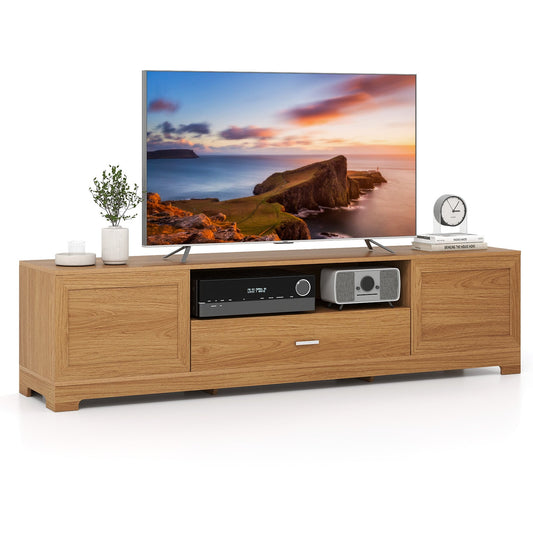 Farmhouse Rustic TV Stand for TVs up to 80"-Natural
