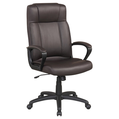 Faux Leather Office Chair Computer Desk Chair with Rocking Function-Black