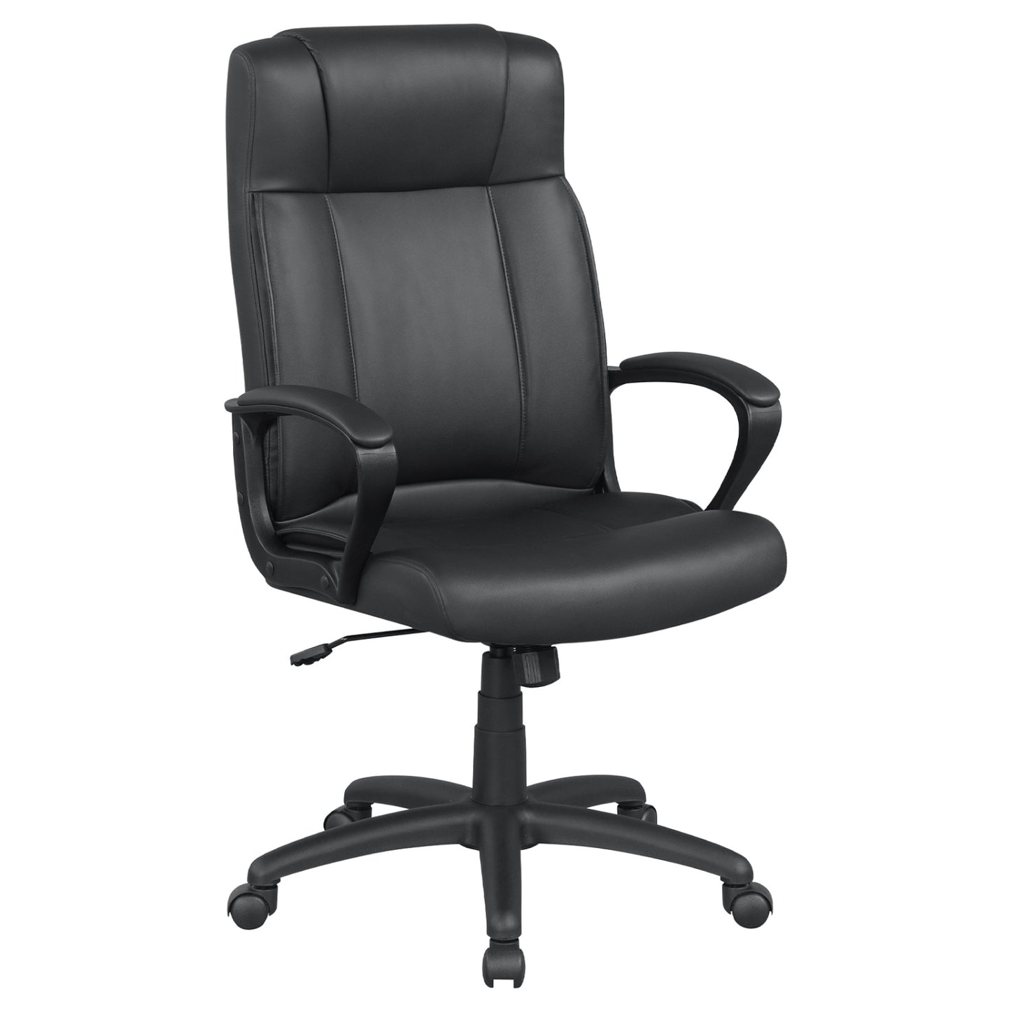 Faux Leather Office Chair Computer Desk Chair with Rocking Function-Black