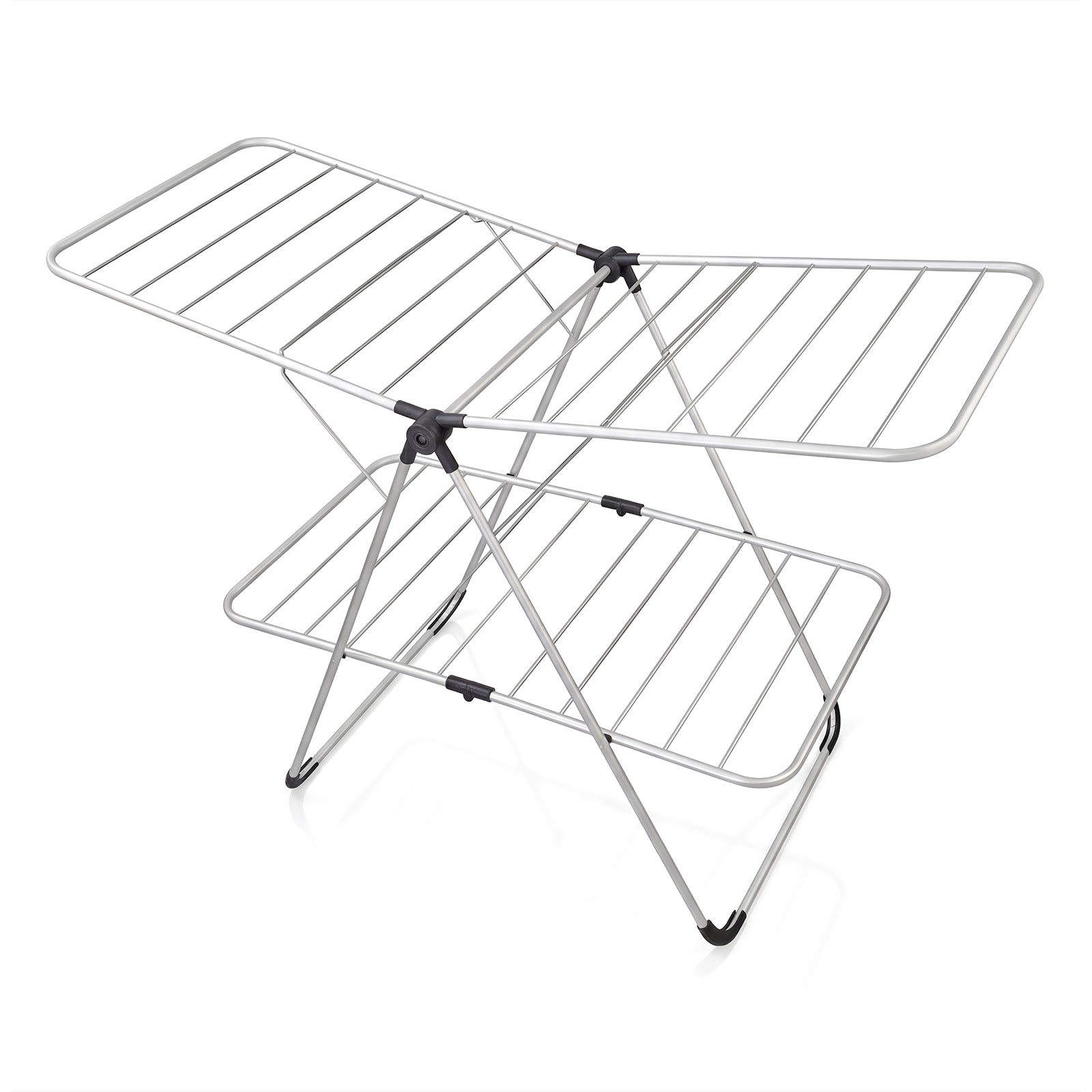 Foldable 2-Tier Clothes Drying Rack Heavy-Duty Aluminum Stainless Stee ...