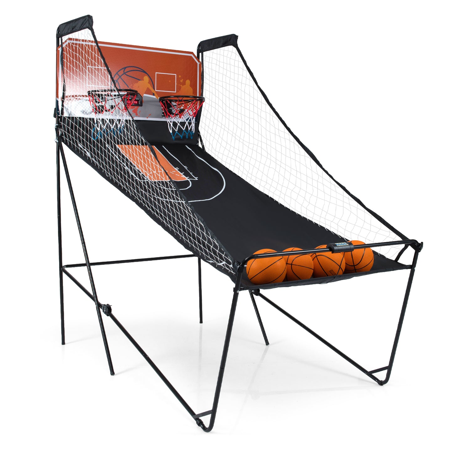 Foldable Basketball Arcade Game Kids Basketball Hoop Machine with 8 Exciting Playing Modes