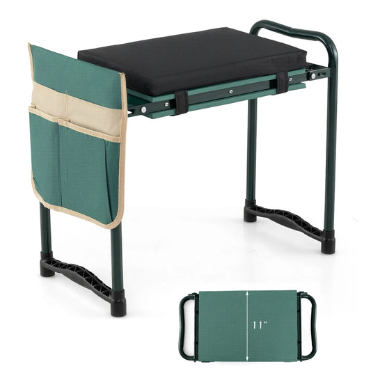 Foldable Garden Kneeler and Seat for Seniors Gardeners-Green