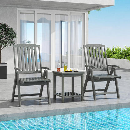 Foldable Patio Chair All-Weather HDPE Outdoor Dining Chair with Armrest-Black