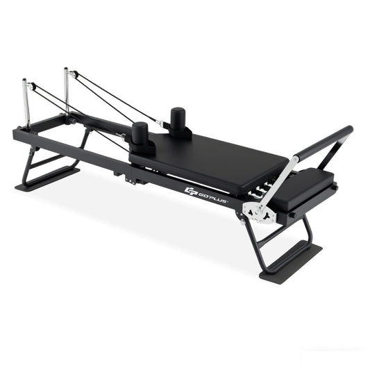 Foldable Pilates Reformer Machine for Home Gym Large Pilates Equipment-Black