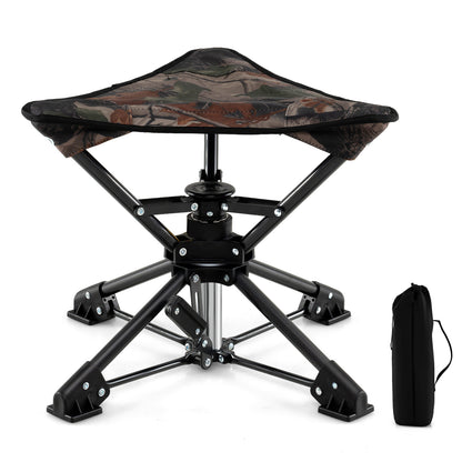 Folding Camping Stool 360° Swivel Hunting Chair with Anti-Sink Feet-Blue